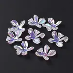Rainbow Iridescent Plating Acrylic Bead Caps