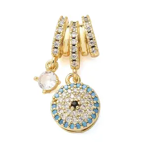 Brass Micro Pave Clear Cubic Zirconia Pendants