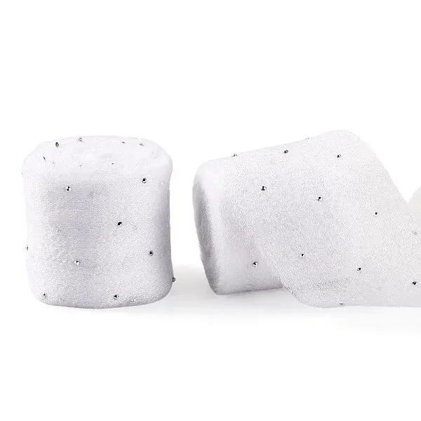 2Rolls Polyester Hot-fix Rhinestone Raw Edges Ribbon