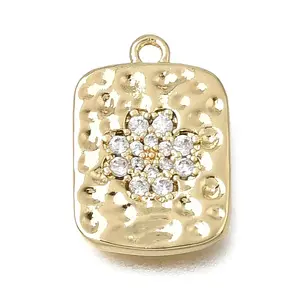Brass Micro Pave Clear Cubic Zirconia Pendants