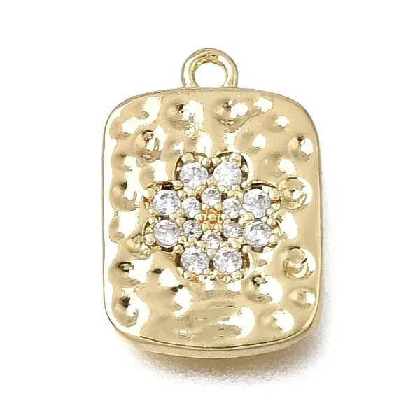 Brass Micro Pave Clear Cubic Zirconia Pendants