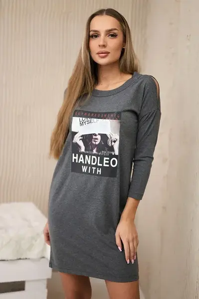 Dress with print Handle with graphite