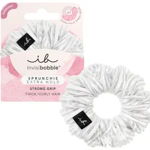 Ozdobná spirálová gumička do vlasů Invisibobble Sprunchie Extra Hold Pure White - bílá + dárek zdarma