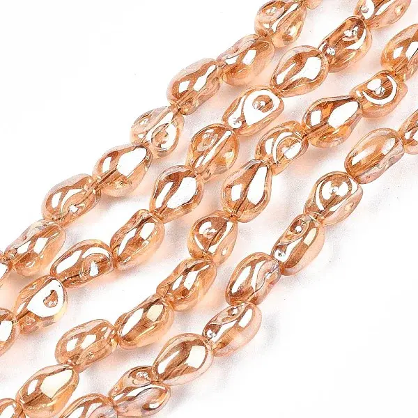 Electroplate Transparent Glass Beads Strands