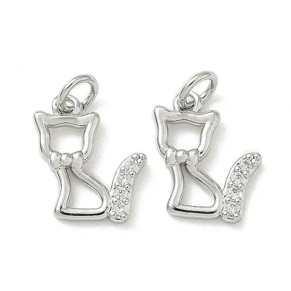 Brass Micro Pave Clear Cubic Zirconia Pendants