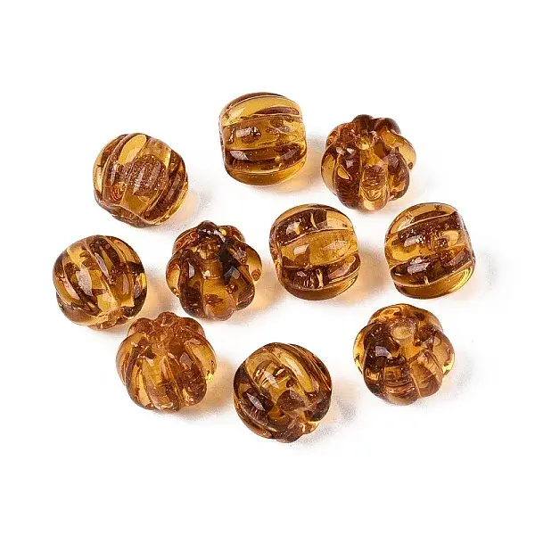 Handmade Gold Sand Lampwork Beads