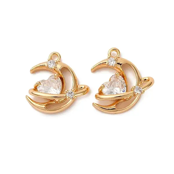 Brass Micro Pave Cubic Zirconia Pendants