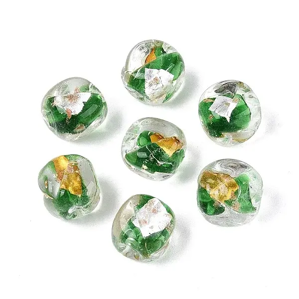 Handmade Gold & Silver Foil Glass Beads