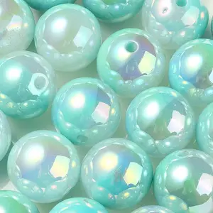 UV Plating Rainbow Iridescent Opaque Acrylic Beads