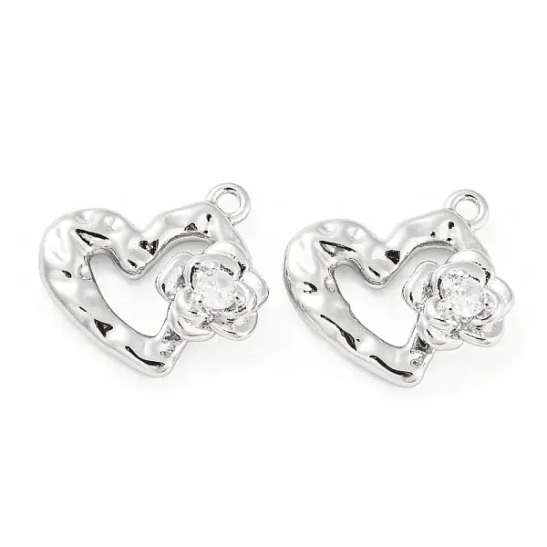Brass Micro Pave Cubic Zirconia Charms