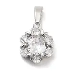 Brass Micro Pave Clear Cubic Zirconia Pendants