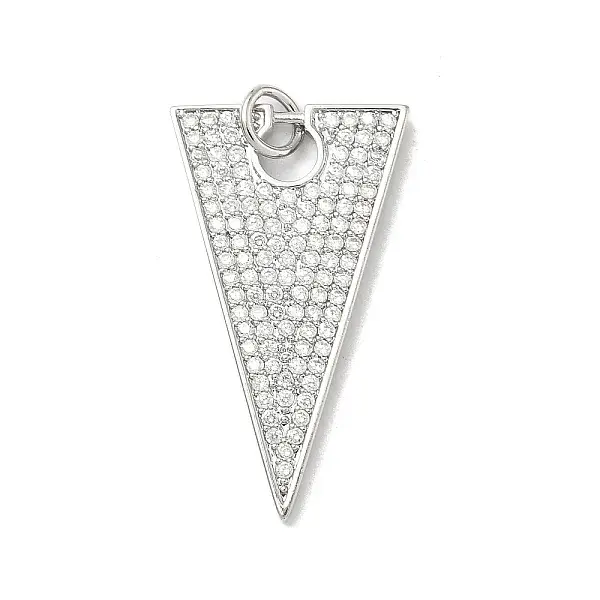 Brass Micro Pave Clear Cubic Zirconia Pendants