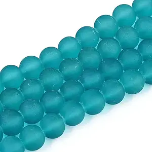 Baking Paint Transparent Glass Bead Strands