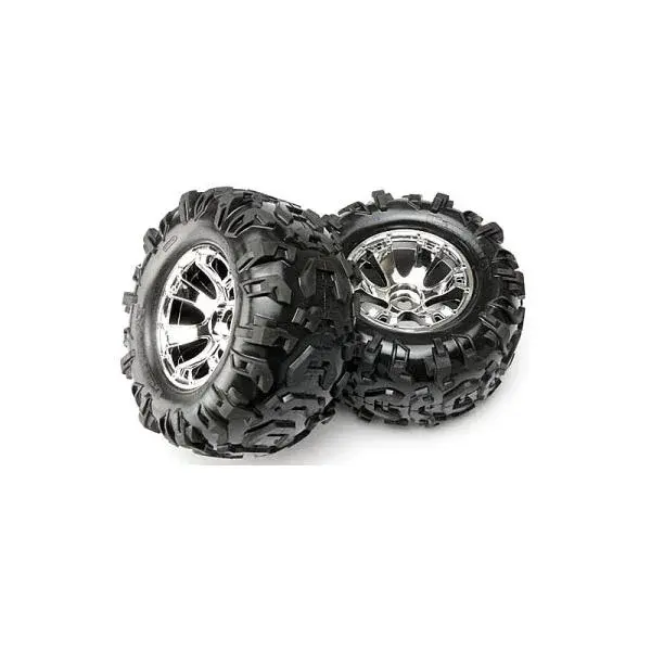 Traxxas kolo 3.8", disk Geode stříbrný S17, pneu Canyon AT (2)