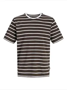 Jack & Jones Plus Tričko 'JPRBLANOLAN'  tmavohnedá / biela