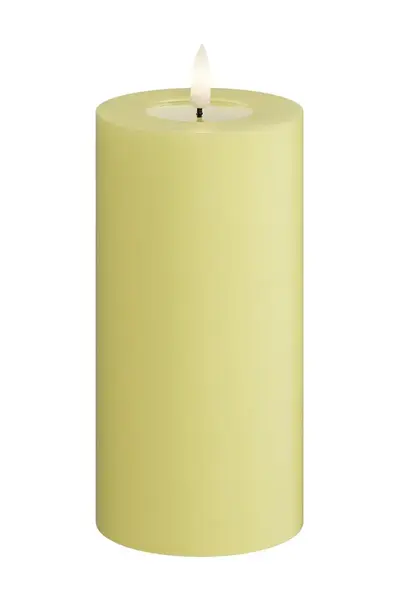 Deluxe Homeart  LED svíčka  Lys Gul Bloklys 7,5 x 15 cm