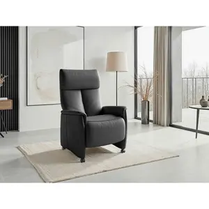 Sit & More RELAXAČNÍ KŘESLO, kůže, černá