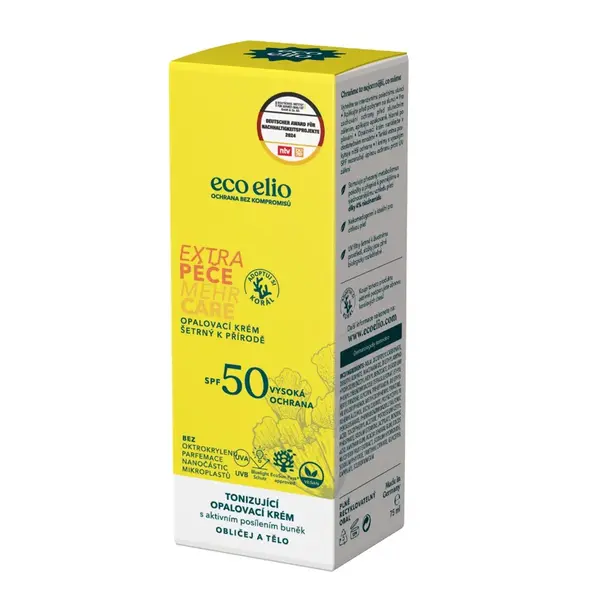 Eco elio Opalovací krém Extra péče SPF50 75 ml