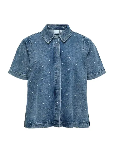 Vero Moda Curve Blúzka 'VMCDionne'  modrá denim / vaječná škrupina
