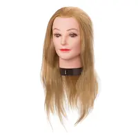 Cvičná hlava s přírodními vlasy Eurostil Professional - světlá blond, 45-50 cm (04586) + dárek zdarma