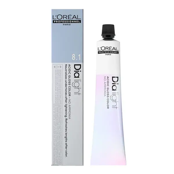 Přeliv na vlasy Loréal Dialight 50 ml - odstín 8.1 blond světlý popelavý - L’Oréal Professionnel + dárek zdarma