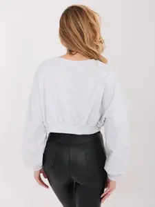 Světle šedá crop mikina