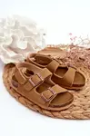 Boto Dětské sandálky na korkové platformě se suchým zipem Camel Rorria
