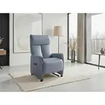 Sit & More RELAXAČNÍ KŘESLO, kůže, šedomodrá