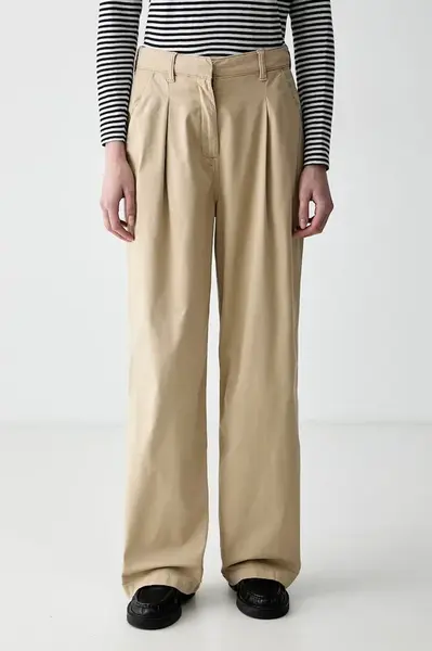 Tommy Jeans nohavice wide leg dámske s bavlnou
