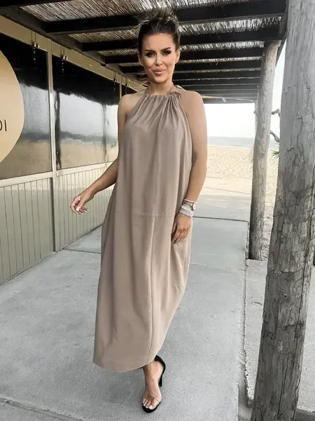 Dress brown Och Bella BE-A203D.brown