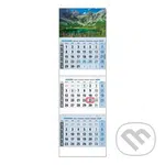 Klasik 3-mesačný nástenný kalendár 2026 - modrý, horské pleso