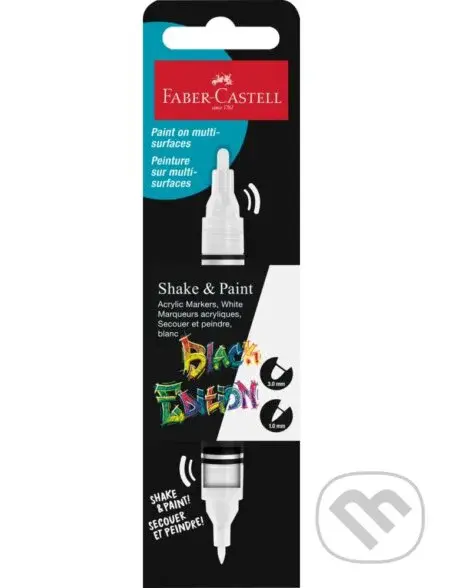 Akrylové popisovače Black Edition Shake&Paint, biela
