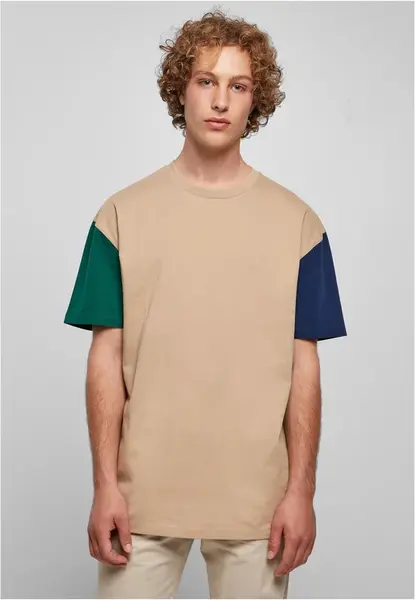Organic oversized T-shirt Colorblock unionbeige