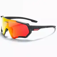 KDEAM Collins 02 cyklistické okuliare, Black / Red