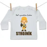 Boodyy Tričko s dlhým rukávom Keď vyrastiem budem strojník 98 (2-3 roky)