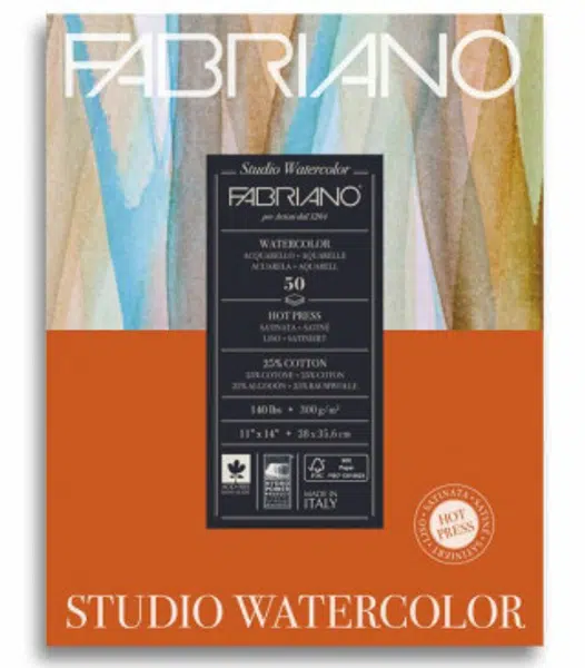 Akvarelový blok Fabriano HP 300g 20,3x25,4cm