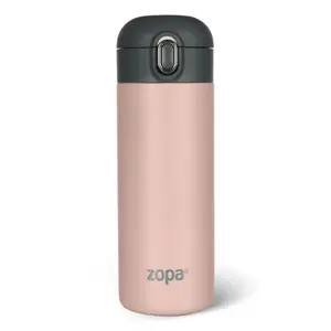Termoska na tekutiny se silikonovým držákem 400 ml, Candy pink