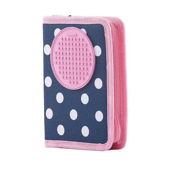 PIXIE CREW školní pouzdro modré s bílými tečkami