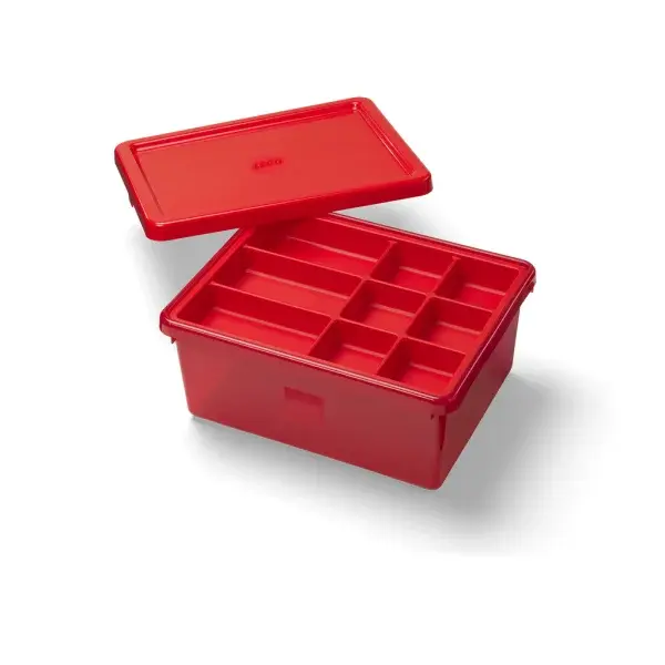LEGO úložný box s organizérem - červený