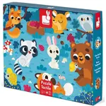 Janod Puzzle dotykové Lesní zvířátka s texturou 20 ks senzorické