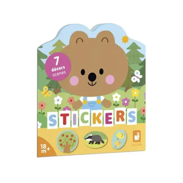 Janod Stickers Sešit s předlohami a samolepkami Les