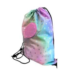 PIXIE CREW Batoh, růžový, Srdce a tlapky 50 pixelů