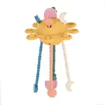 PETITE&MARS Hračka silikonová senzorická Crazy planet Intense Ochre 10m+