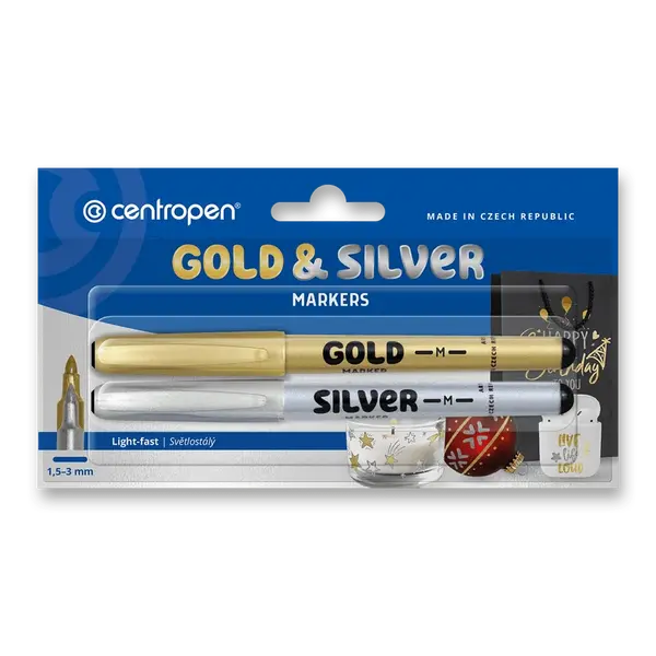 Popisovač Centropen 2690 B Gold & Silver - zlatý a stříbrný