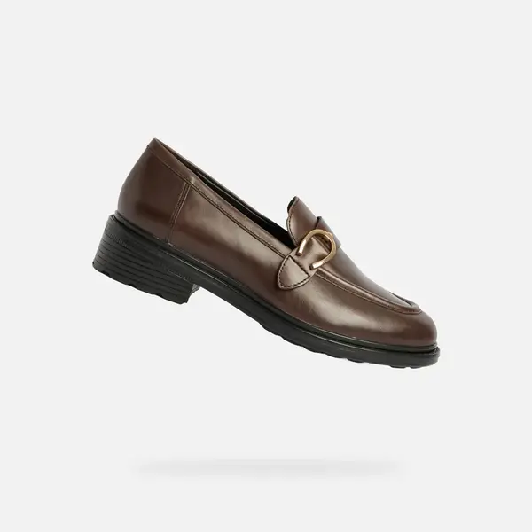 Hnědé dámské mokasíny Geox Walk Pleasure - Dámské