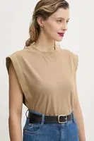 Bavlněný top Sessun béžová barva, 25208002