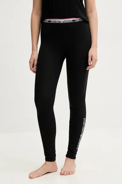 Společenské legíny Emporio Armani Underwear černá barva, s potiskem, EW000414 AF10883