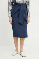 Sukně Weekend Max Mara tmavomodrá barva, midi, 2515101042600