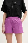 Outdoorové šortky Columbia Endless Strand fialová barva, high waist, 2119234