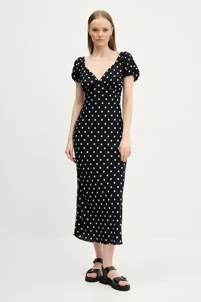Šaty Abercrombie & Fitch tmavomodrá barva, midi, KI159-5580